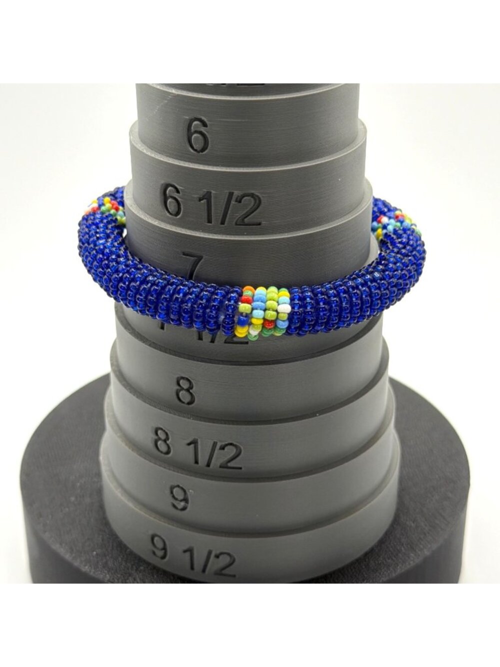 Handcrafted African Beaded Bangle Bracelets Stacked Seed Bead Sliders Set Lot 5 - Picture 8 of 15
